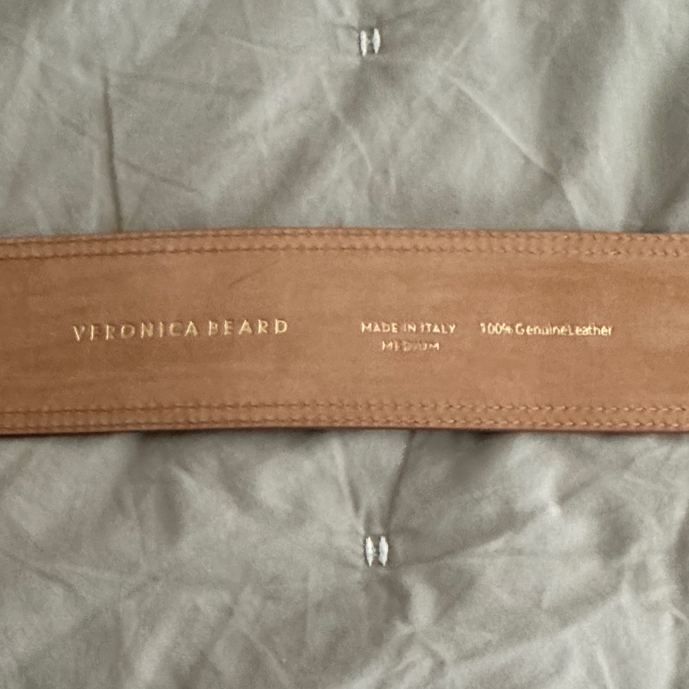 Tan Leather Belt with Clear Buckle - Picture 2 of 3